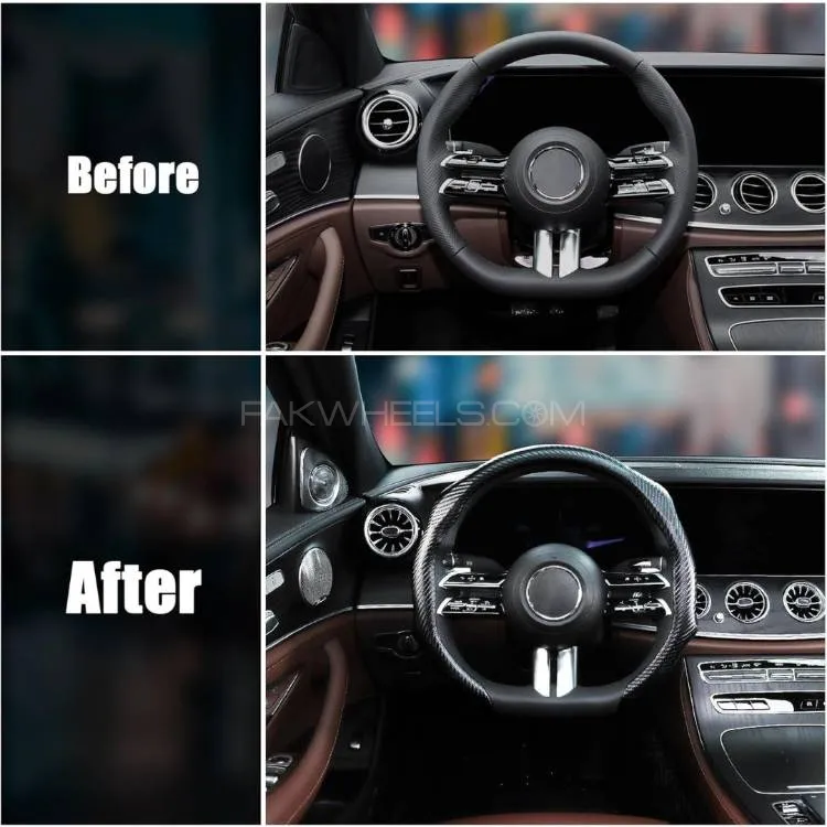 5D Matte Carbon Fiber Car Steering Wheel Cover - Carbon Black/Red 5D Matte Carbon Fiber Car Steering Wheel Cover - Carbon Black/Red Image-7