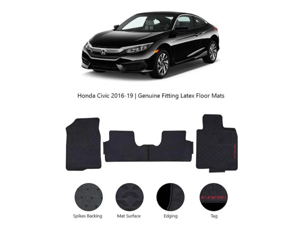 Honda Civic 18 Latex Rubber Car Floor Mat Image-1