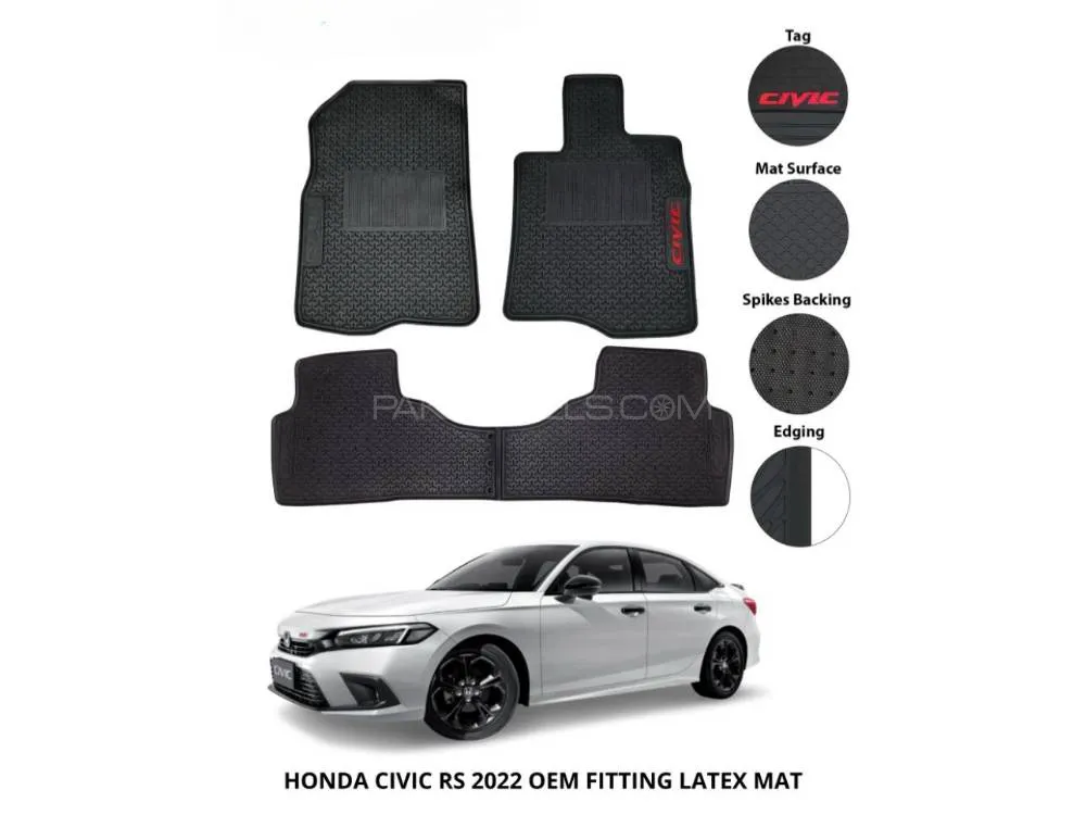 Honda Civic 23 Latex Rubber Car Floor Mat Image-1