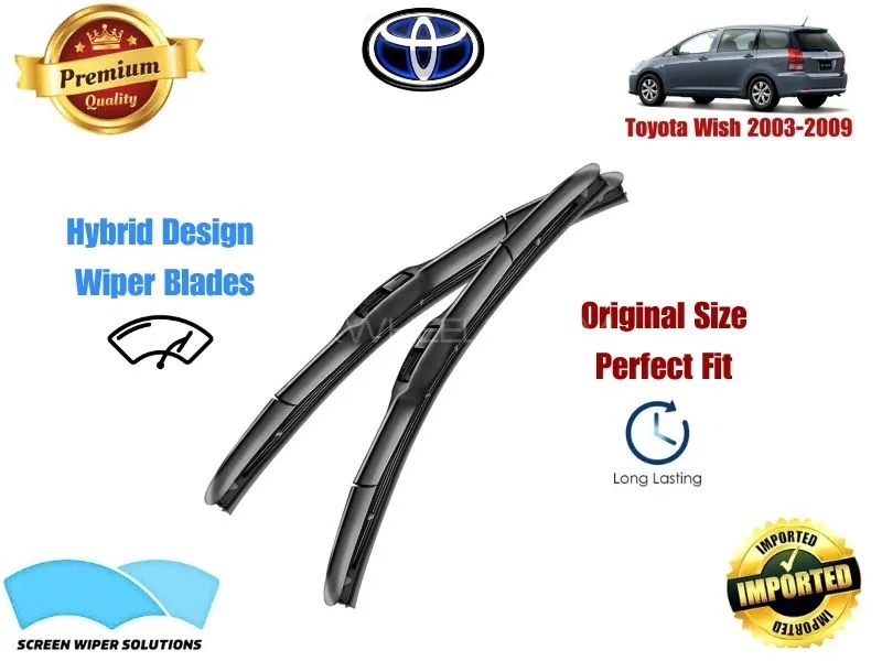 Toyota Wish 2003-2009 Aero Design Soft Wiper Blade set - Premium Quality Image-1