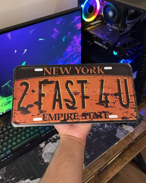 2 FAST 4 U Metal Licence Plate Image-1