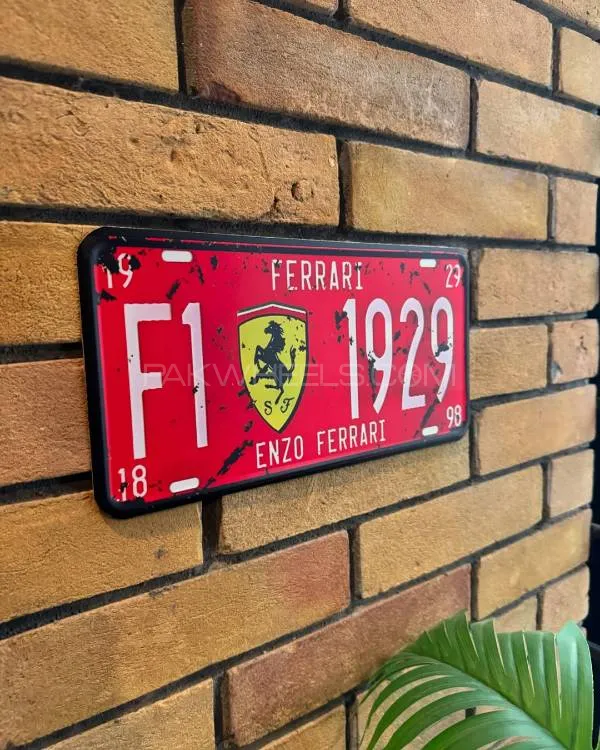 F1 1929 Enzo Ferrari Metal Licence Plate Image-1
