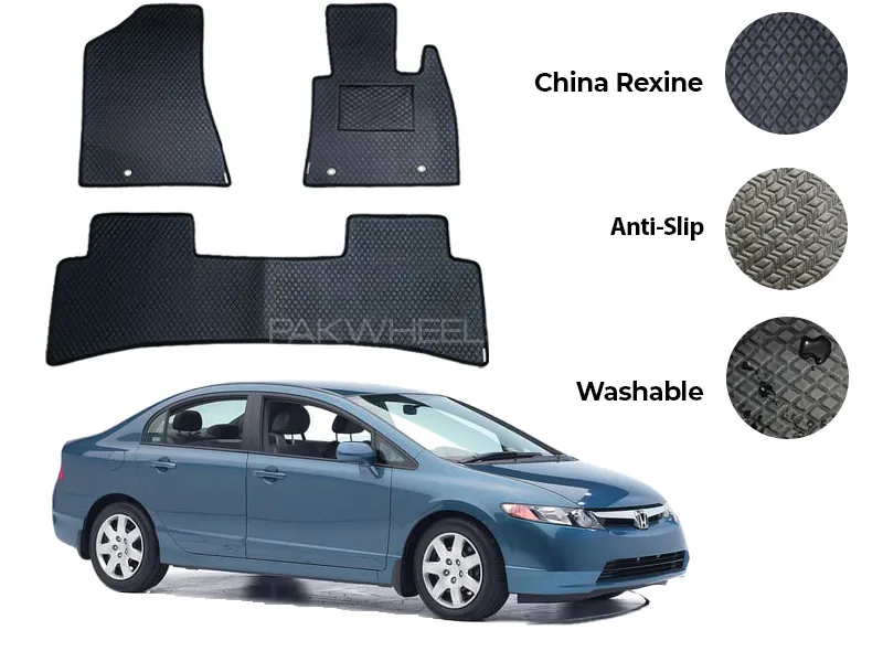Honda Civic China Rexine Floor Mat 3PCS - Model 2002-2005 Image-1