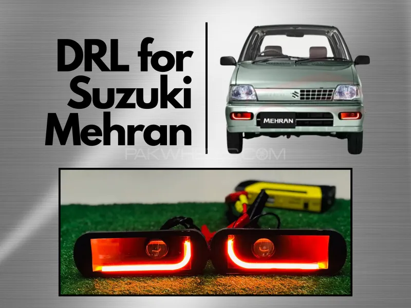DRL for Suzuki Mehran Bumper Yellow / White Throw With Indicator x 2 Pcs Set Image-1