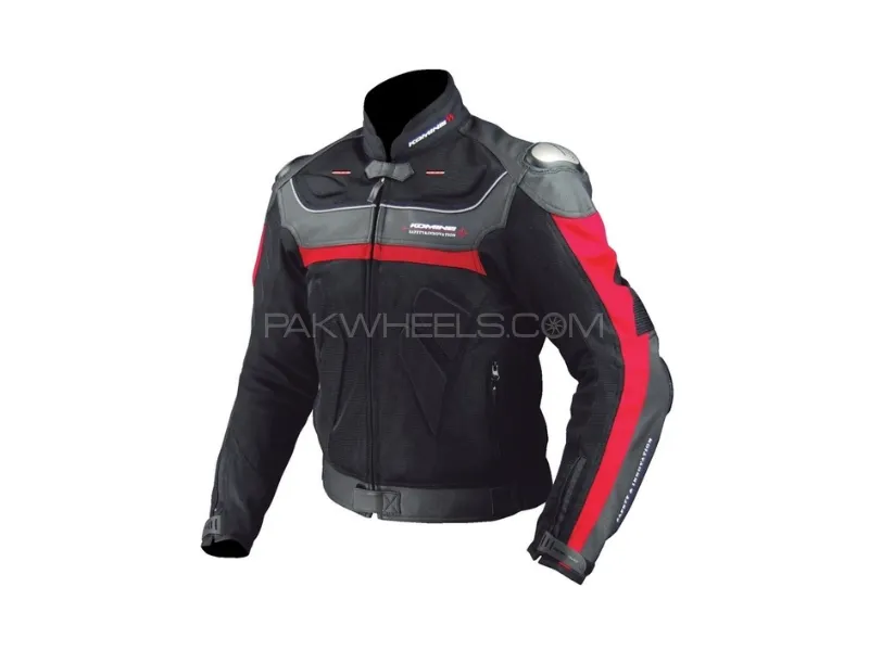 Komine JK-021 Titanium Motorcycle Touring Jacket with Mesh – Black – 4XL Image-1