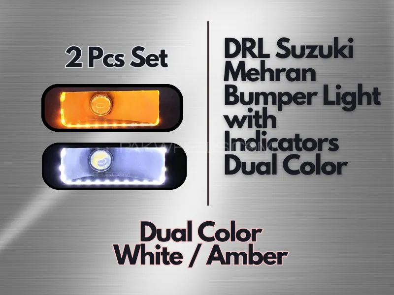 Suzuki Mehran Bumper Light Drl with Indicators Dual Color New Model Y99 Model 2 Pcs Set Image-1