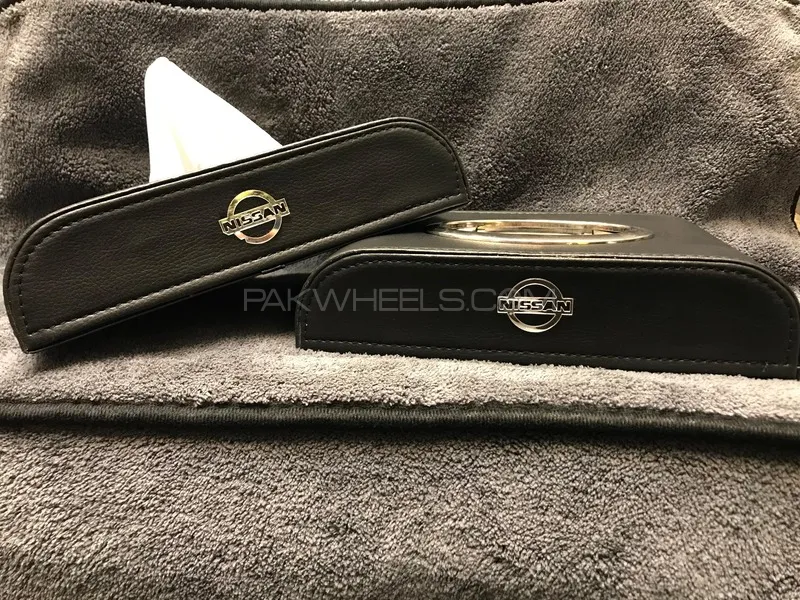 Tissue Box in Leather for Car in Nissan Logo Image-1