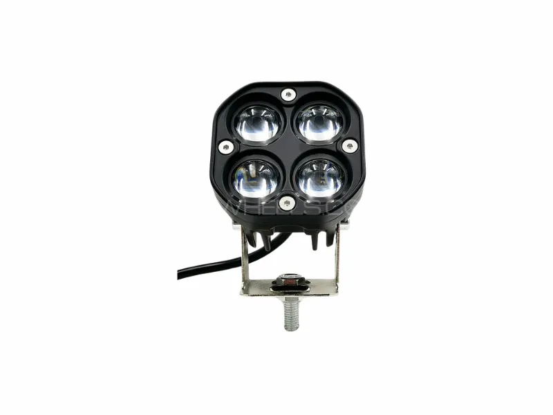 1pc Dual-Color 4 Lens Projector LED Fog Lights – White/Yellow with Flasher Function Image-1