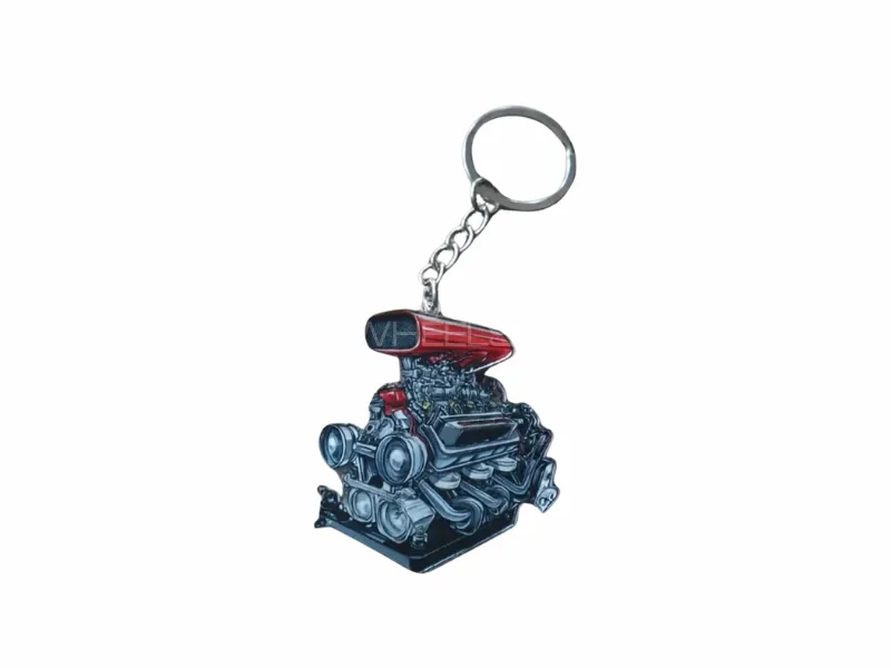 Zingfix 2D Flat Acrylic Car Engine Keychain Image-1