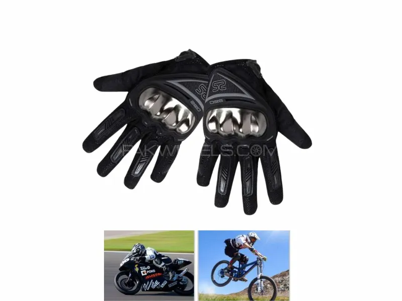 AXIO Touch Screen Motorcycle Safety Gloves – Active Black Image-1