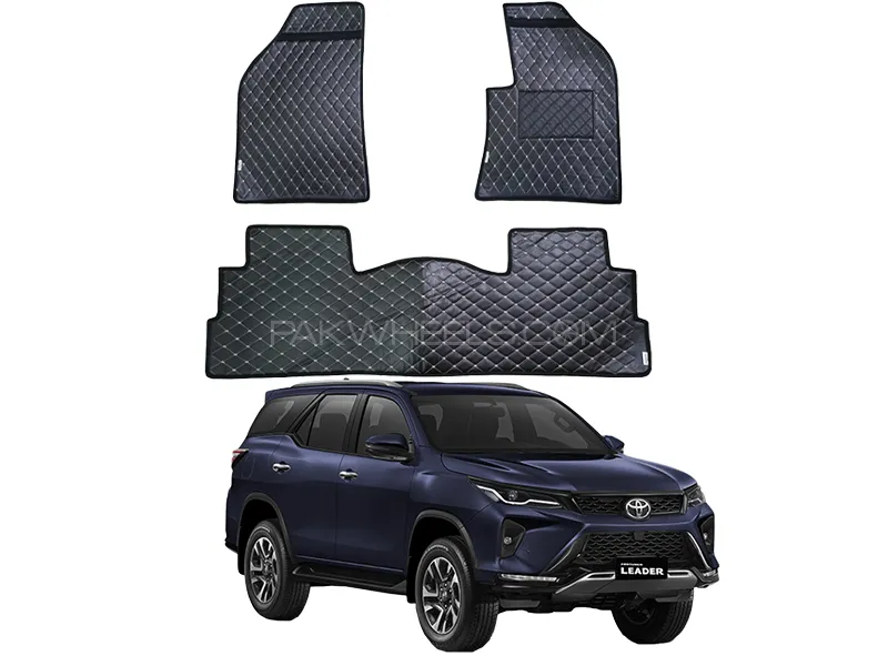 Toyota Fortuner 7D Floor Mat ( Flat Style ) 4PCS - Model 2016-2025 | Fully Customized 7D Floor Mat Image-1