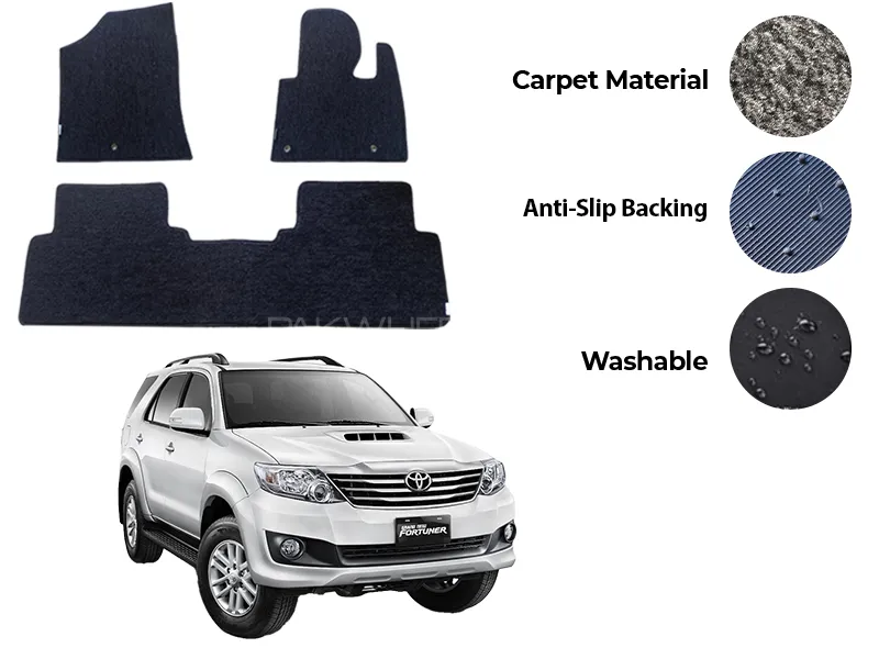 Toyota Fortuner Genuine Fitting Carpet Floor Mat 4PCS - Model 2013-2016 Image-1