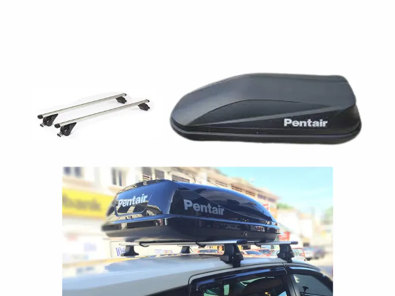 Pentair Compact Universal Roof Box with Mounting Rods – Medium Size Image-1