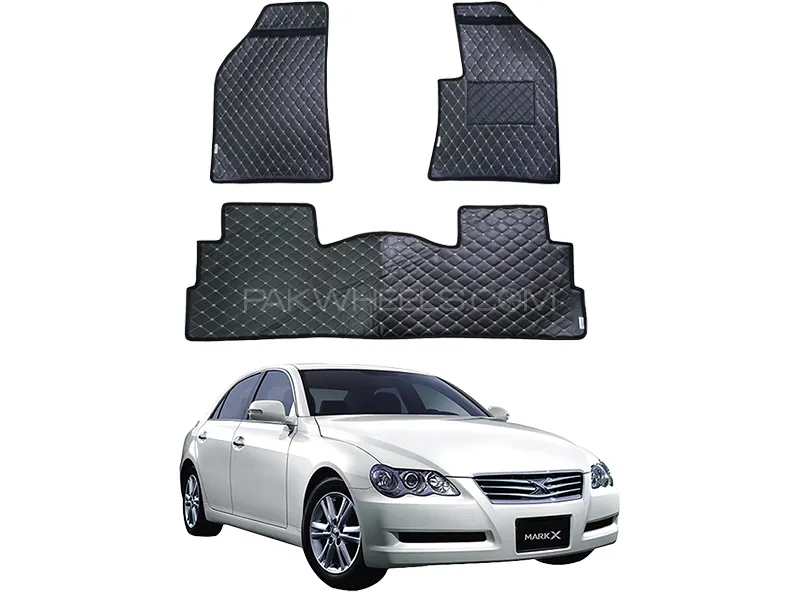 Toyota Mark X 7D Floor Mat ( Flat Style ) 5Pcs - Model 2004-2009 | Fully Customized 7D Floor Mat Image-1