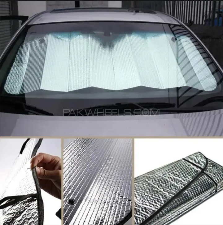 Universal Car Windshield Front Foil Shade Image-1