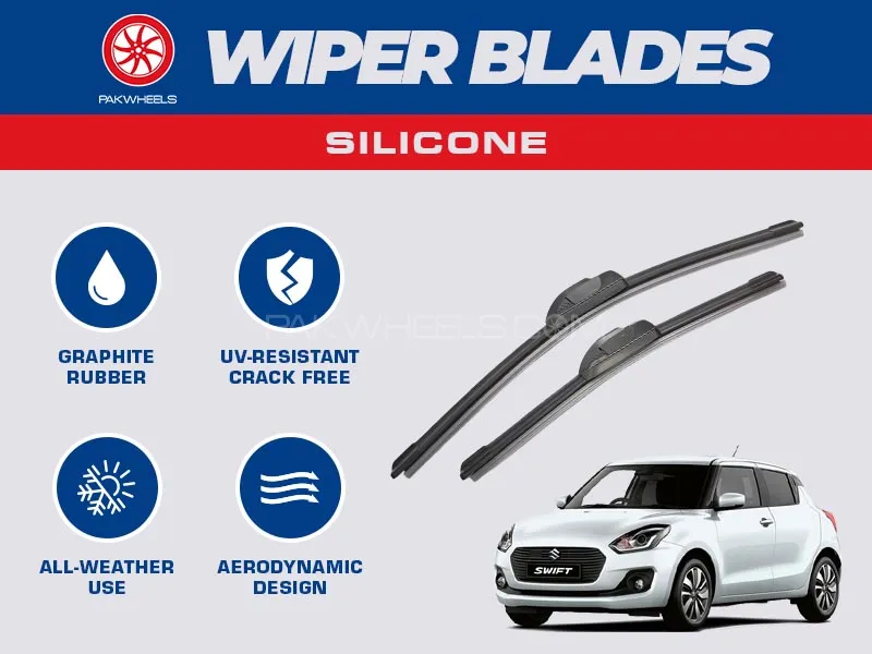 PakWheels Silicon Wiper Blades For Suzuki Swift 2022 - 2025 Image-1