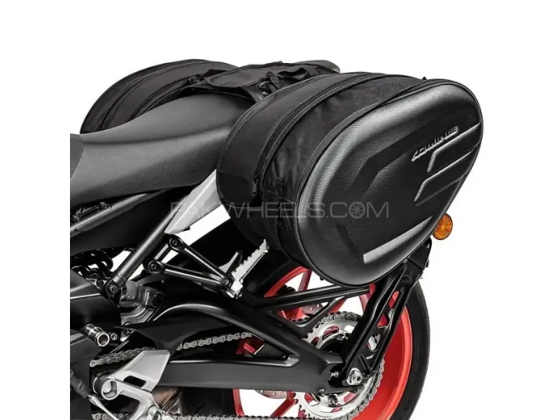 Komine SA-212 Expandable Motorcycle Saddle Bags with Rain Cover (Pair) Image-1
