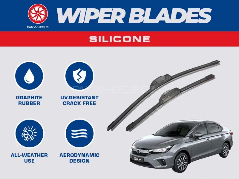 PakWheels Silicon Wiper Blades For Honda City 2021 - 2025 Image-1