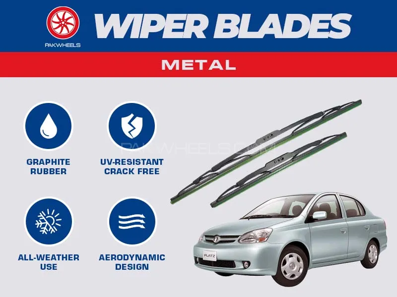 PakWheels Metal Wiper Blades For Toyota Platz Image-1