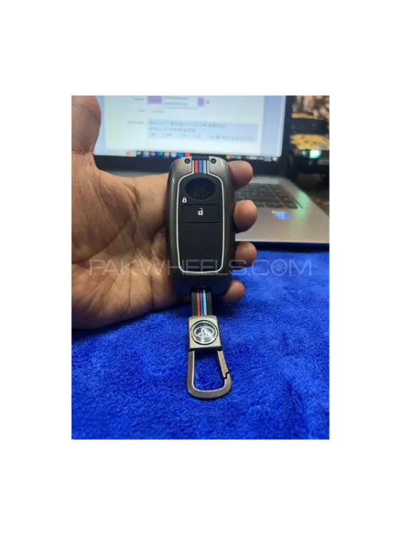 Toyota Raize 2 Button Metal Key Cover Image-1