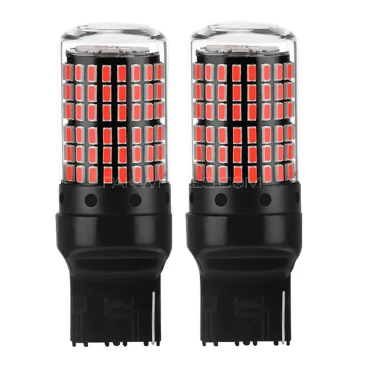  T20 7443 Fitting Double Point LED Bulbs For Car (2 Pcs) For Brake Light Or Turn Signal (RED Color)  Image-1