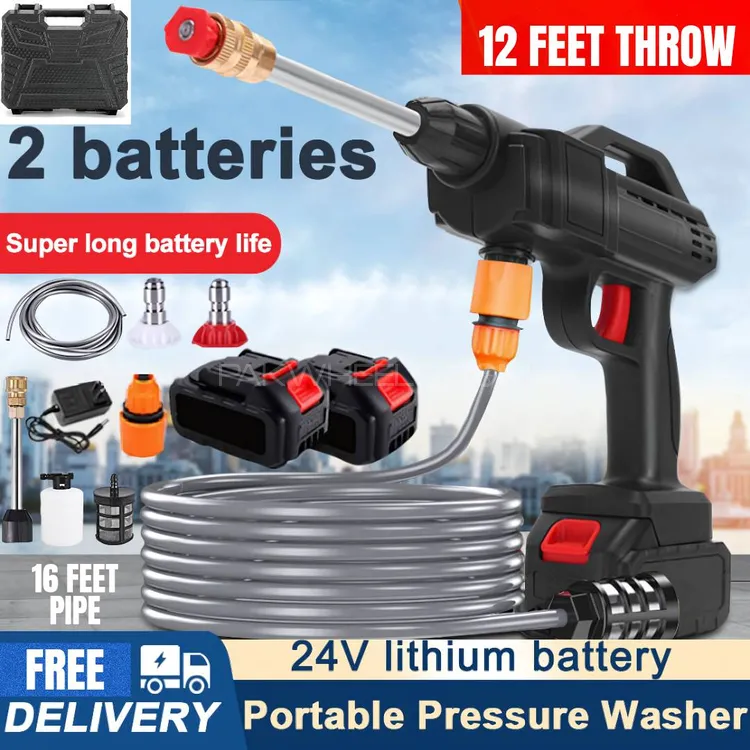 PORTABLE HIGH PRESSURE CAR SOLAR PRESSURE WASHER WITH WARRAN Image-1