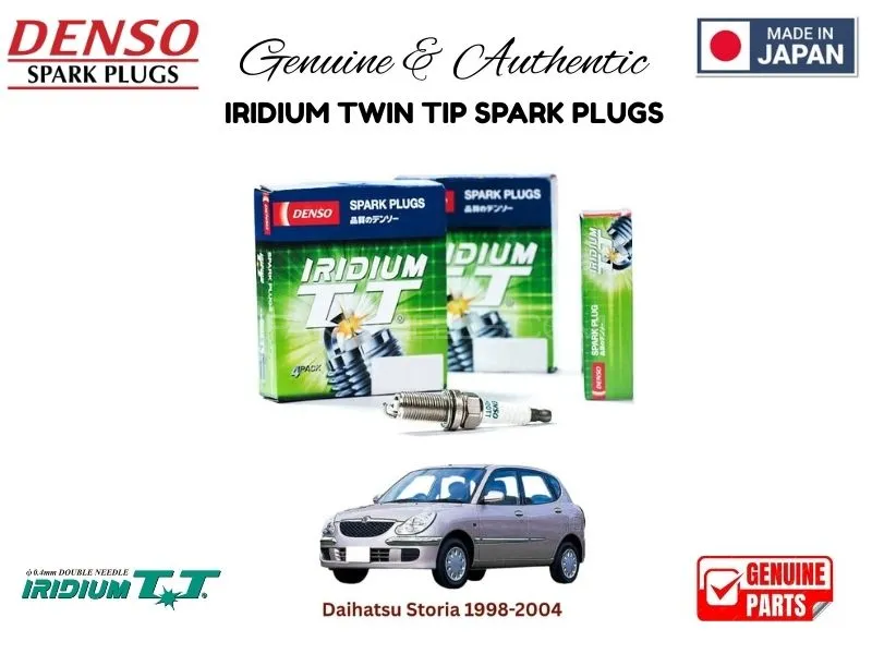 Daihatsu Storia 1998-2004 DENSO IRIDIUM TWIN TIP SPARK PLUGS 4 Pieces - MADE IN JAPAN Image-1