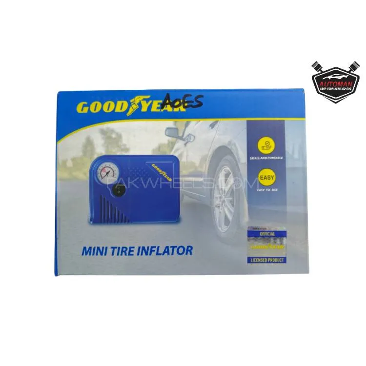 GOODYEAR Car Mini Tire Inflator – Portable Electric Air Pump for Car, Bike Image-1