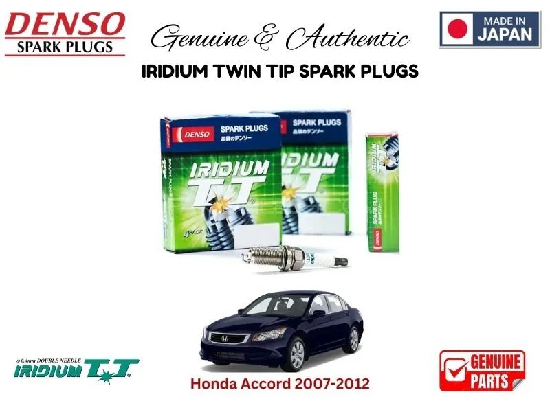 Honda Accord 2007-2012 DENSO IRIDIUM TWIN TIP SPARK PLUGS 4 Pieces - MADE IN JAPAN Image-1