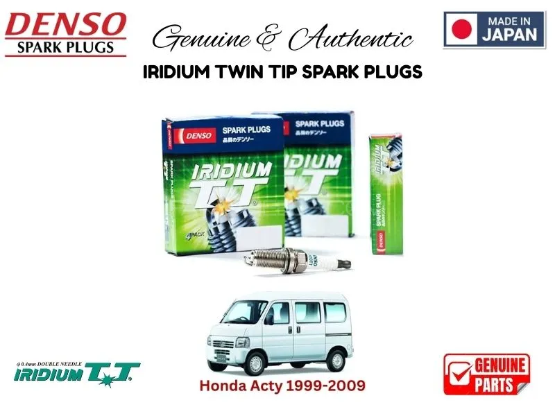 Honda Acty 1999-2009 DENSO IRIDIUM TWIN TIP SPARK PLUGS 4 Pieces - MADE IN JAPAN Image-1