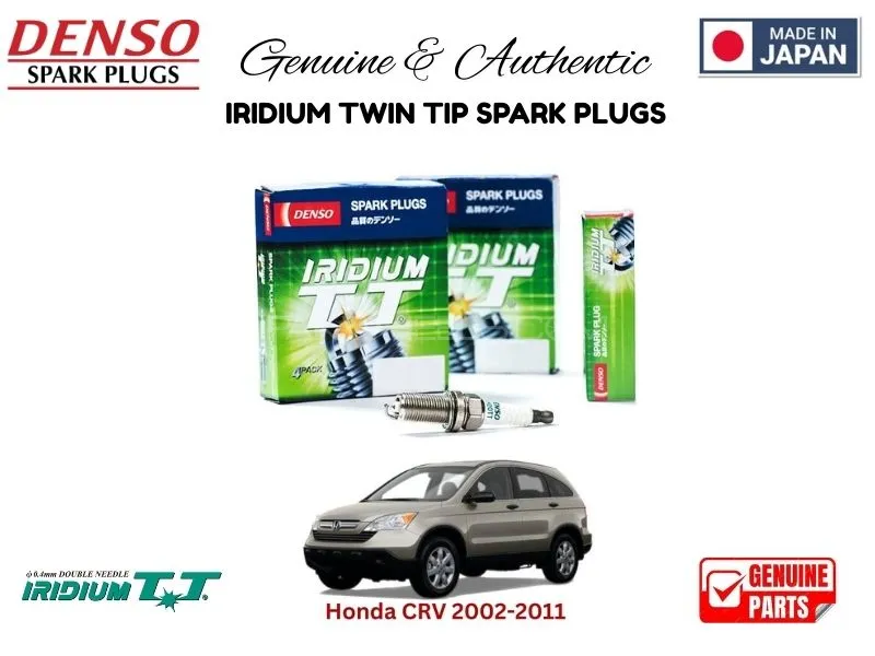 Honda C-RV 2002-2011 DENSO IRIDIUM TWIN TIP SPARK PLUGS 4 Pieces - MADE IN JAPAN Image-1