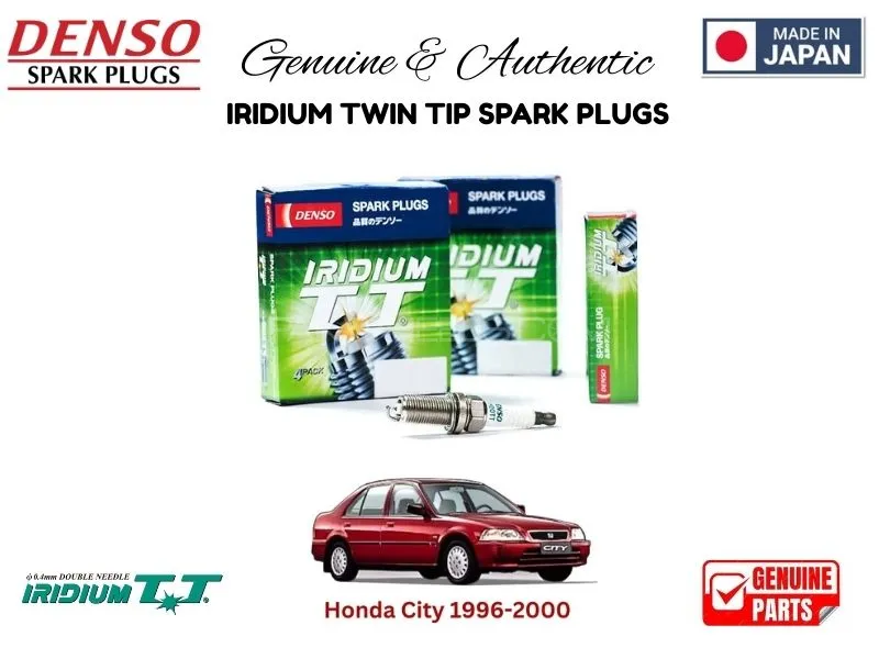 Honda City 1996-2000 DENSO IRIDIUM TWIN TIP SPARK PLUGS 4 Pieces - MADE IN JAPAN Image-1
