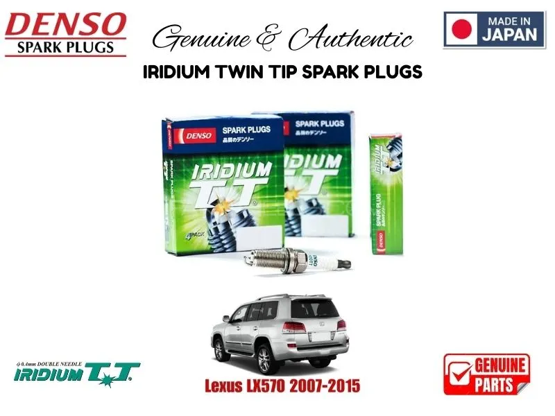 Lexus LX570 2007-2015 DENSO IRIDIUM TWIN TIP SPARK PLUGS 4 Pieces - MADE IN JAPAN Image-1