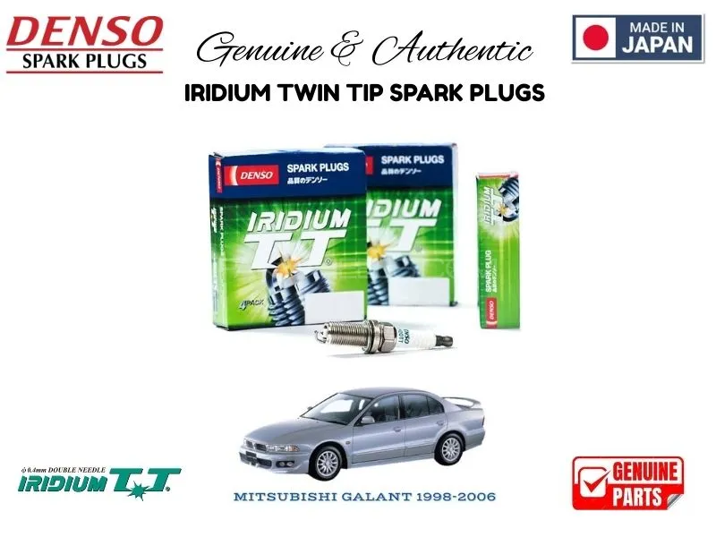Mitsubishi Galant 1998-2005 DENSO IRIDIUM TWIN TIP SPARK PLUGS 4 Pieces - MADE IN JAPAN