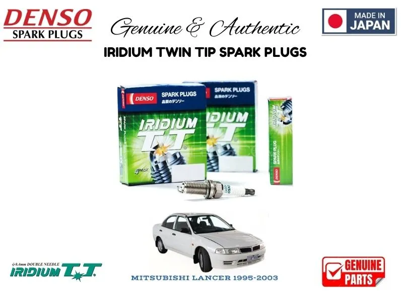 Mitsubishi Lancer 1995-2003 DENSO IRIDIUM TWIN TIP SPARK PLUGS 4 Pieces - MADE IN JAPAN Image-1