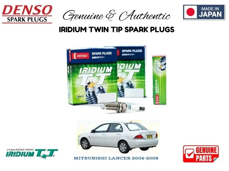 Mitsubishi Lancer 2004-2008 DENSO IRIDIUM TWIN TIP SPARK PLUGS 4 Pieces - MADE IN JAPAN Image-1