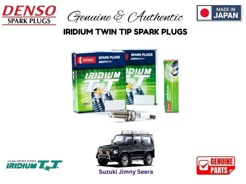 Suzuki Jimny Sierra DENSO IRIDIUM TWIN TIP SPARK PLUGS 4 Pieces - MADE IN JAPAN Image-1
