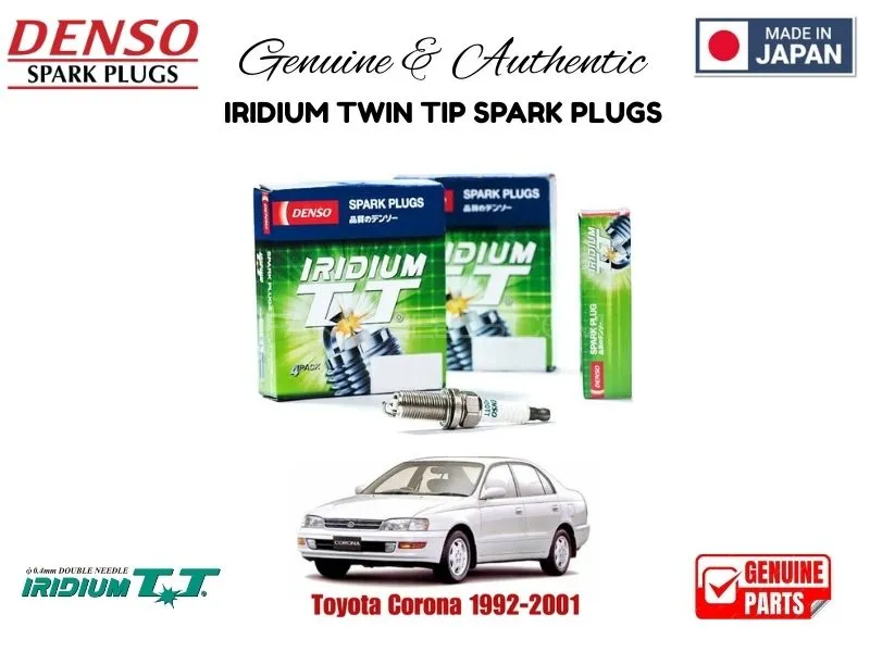 Toyota Corona 1998-2001 DENSO IRIDIUM TWIN TIP SPARK PLUGS 4 Pieces - MADE IN JAPAN Image-1