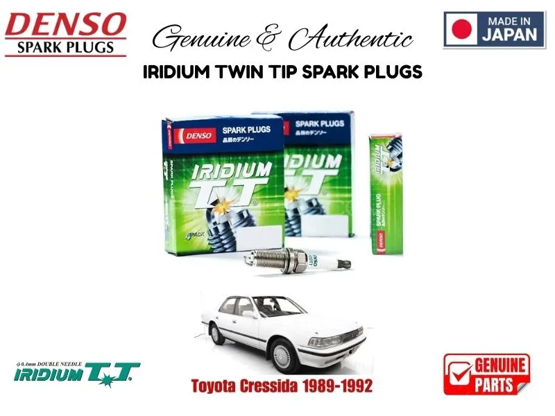 Toyota Cressida 1989-1992 DENSO IRIDIUM TWIN TIP SPARK PLUGS 4 Pieces - MADE IN JAPAN Image-1