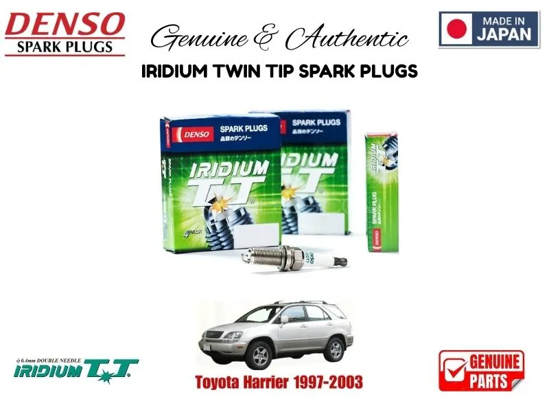 Toyota Harrier 1997-2003 DENSO IRIDIUM TWIN TIP SPARK PLUGS 4 Pieces - MADE IN JAPAN Image-1