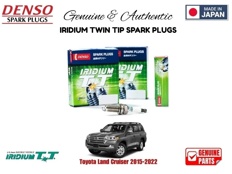 Toyota Land Cruiser 2015-2022 DENSO IRIDIUM TWIN TIP SPARK PLUGS 4 Pieces - MADE IN JAPAN Image-1