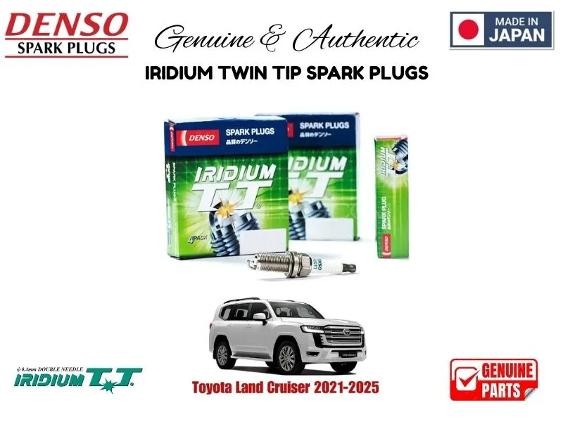 Toyota Land Cruiser 2021-2025 DENSO IRIDIUM TWIN TIP SPARK PLUGS 4 Pieces - MADE IN JAPAN Image-1