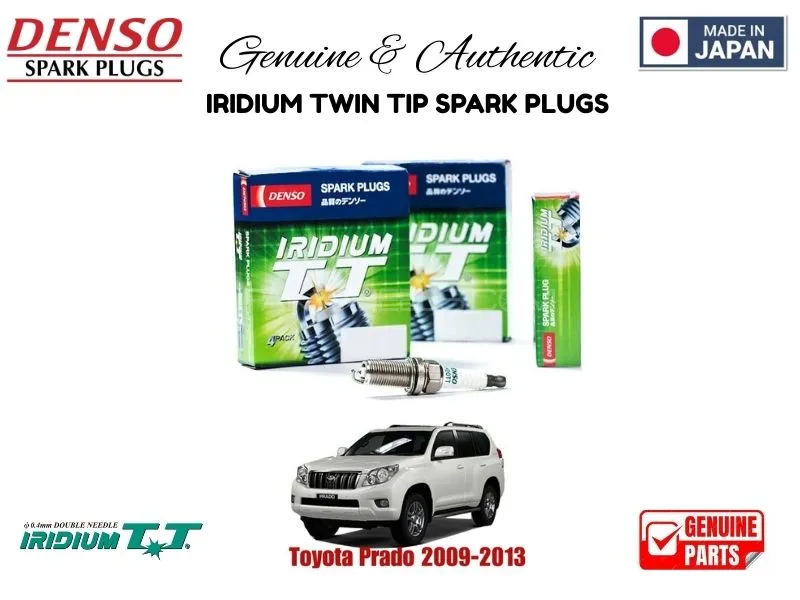 Toyota Prado 2009-2013 DENSO IRIDIUM TWIN TIP SPARK PLUGS 4 Pieces - MADE IN JAPAN Image-1