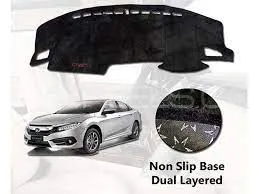 HONDA CIVIC 2016-21 VELVET DASHBOARD MAT / COVER - BLACK Image-1