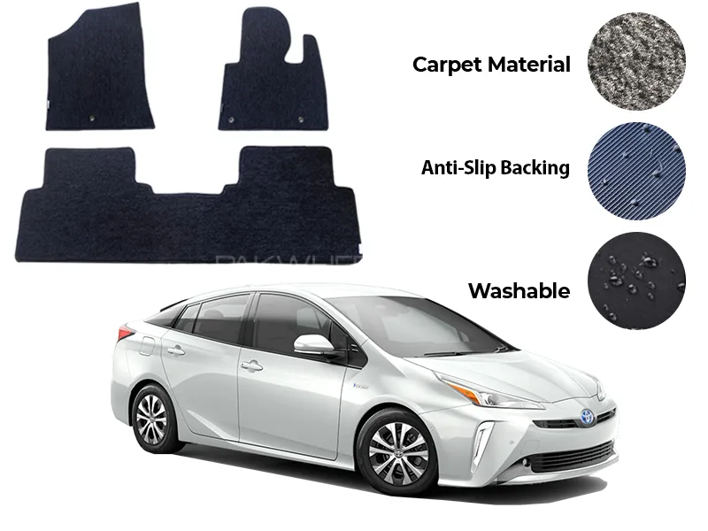 Toyota Prius Alpha Genuine Fitting Carpet Floor Mat 3PCS - Model 2016-2022 Image-1