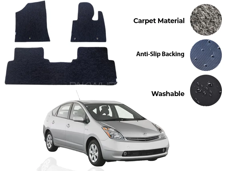 Toyota Prius Genuine Fitting Carpet Floor Mat 3PCS - Model 2003-2009 Image-1