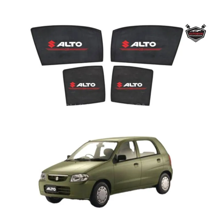 "Custom Fit Sun Shades for Suzuki Alto 1000cc – Front Windshield & Side Windows" Image-1