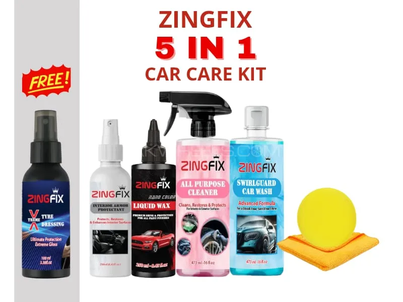 Zingfix 5 in 1 Car Care Kit + FREE Xtreme Tyre Dressing Image-1