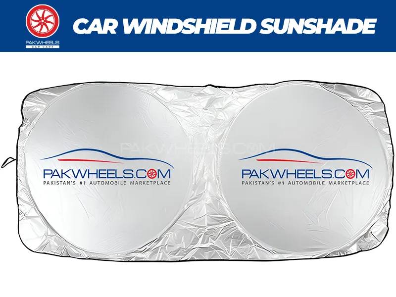 PakWheels Universal Car Foldable Premium Windshield Sunshade with Carry Pouch |  Image-1