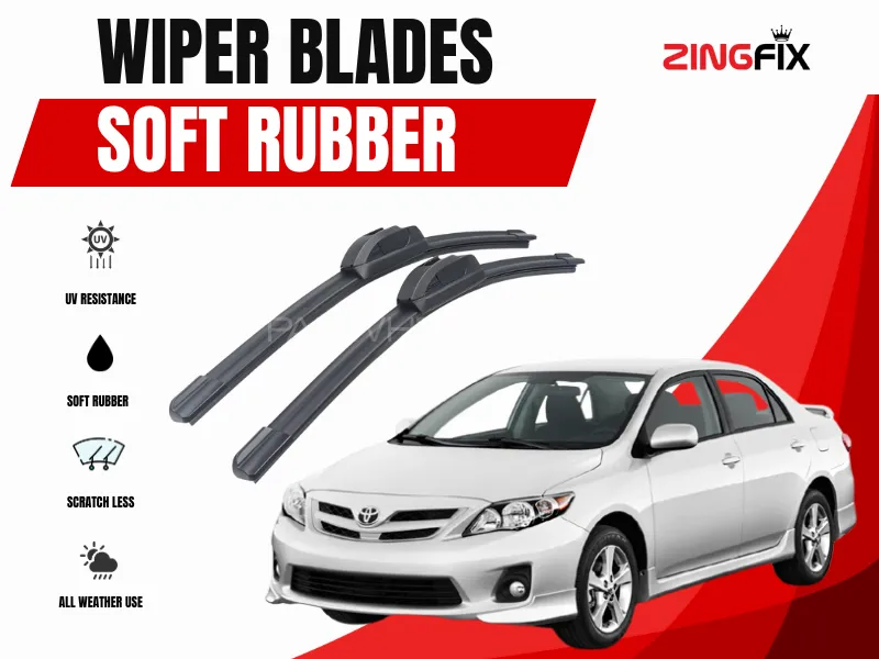 Zingfix Soft Rubber Wiper Blade for Toyota Corolla (2009–2014) Image-1